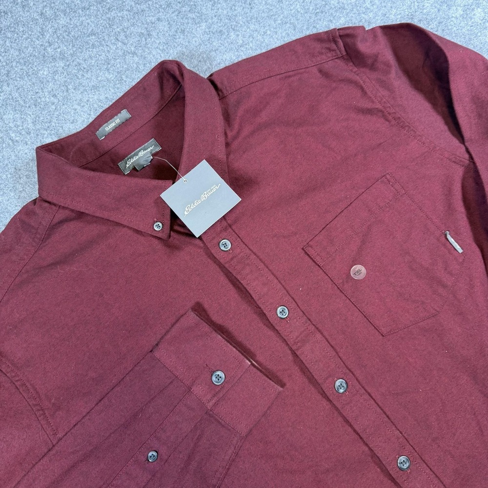 Eddie Bauer Shirt Mens XLT Red Flannel Long Sleeve Button Up Tall Classic Fit